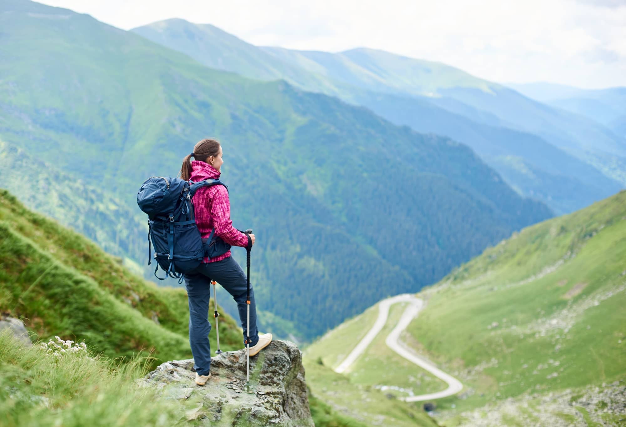 female hiker in the mountains of romania 2022 05 11 09 59 09 utc